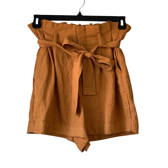 a new day Pants - A. New Day burnt orange paper bag‎ shorts with tie and pockets. Size S